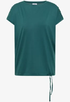 Shirt met korte mouwen en rimpels