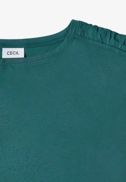 Shirt met korte mouwen en rimpels