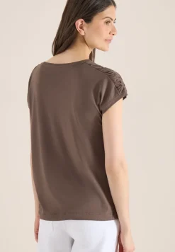Shirt met korte mouwen en rimpels