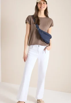 Shirt met korte mouwen en rimpels