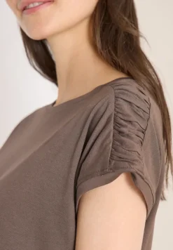 Shirt met korte mouwen en rimpels