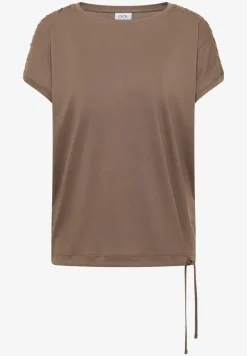 Shirt met korte mouwen en rimpels