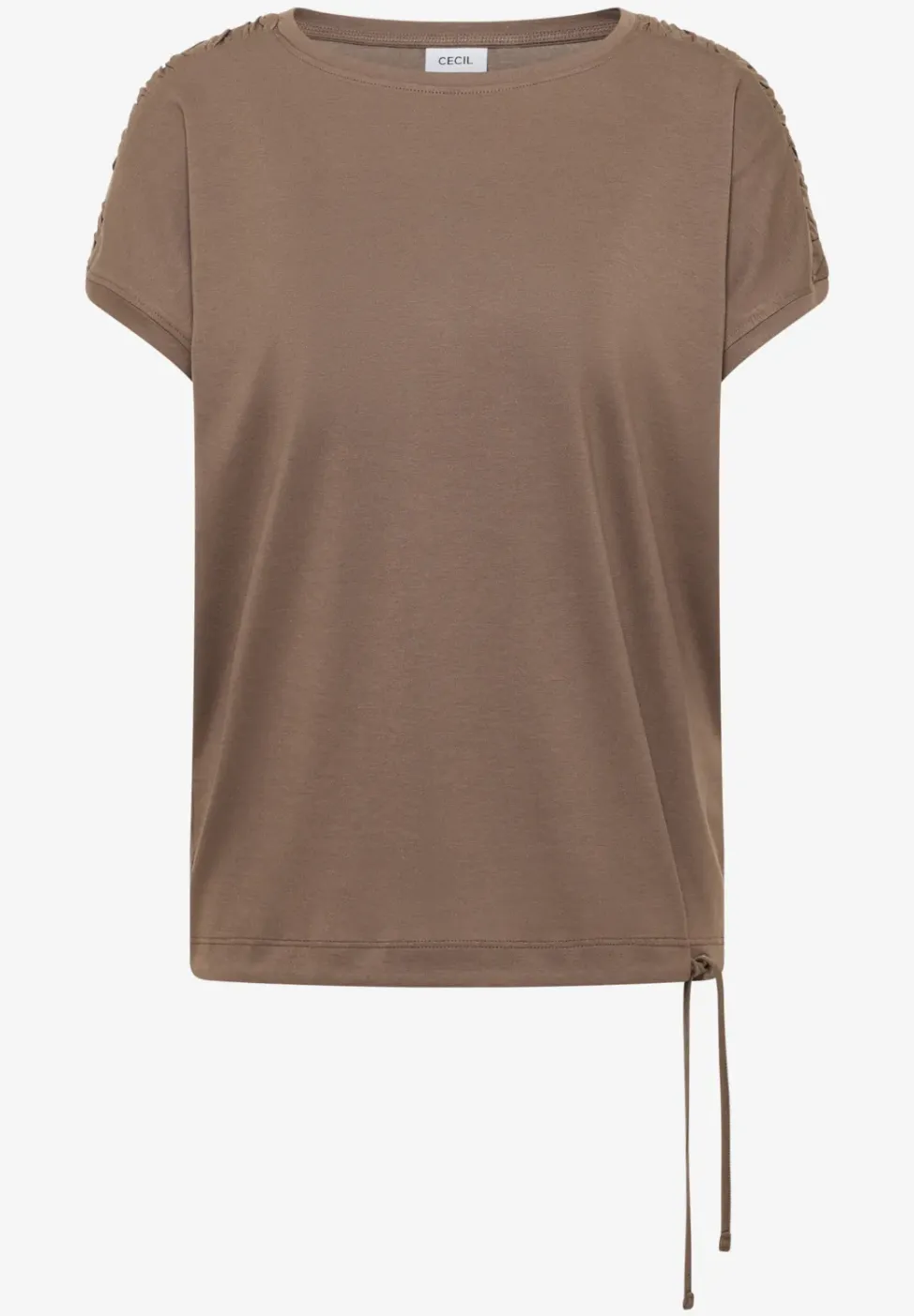 Shirt met korte mouwen en rimpels