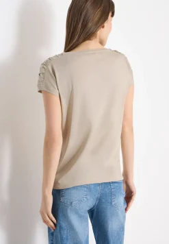 Shirt met korte mouwen en rimpels