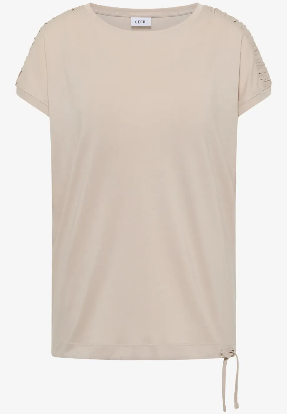 Shirt met korte mouwen en rimpels