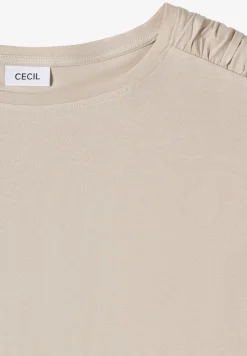 Shirt met korte mouwen en rimpels
