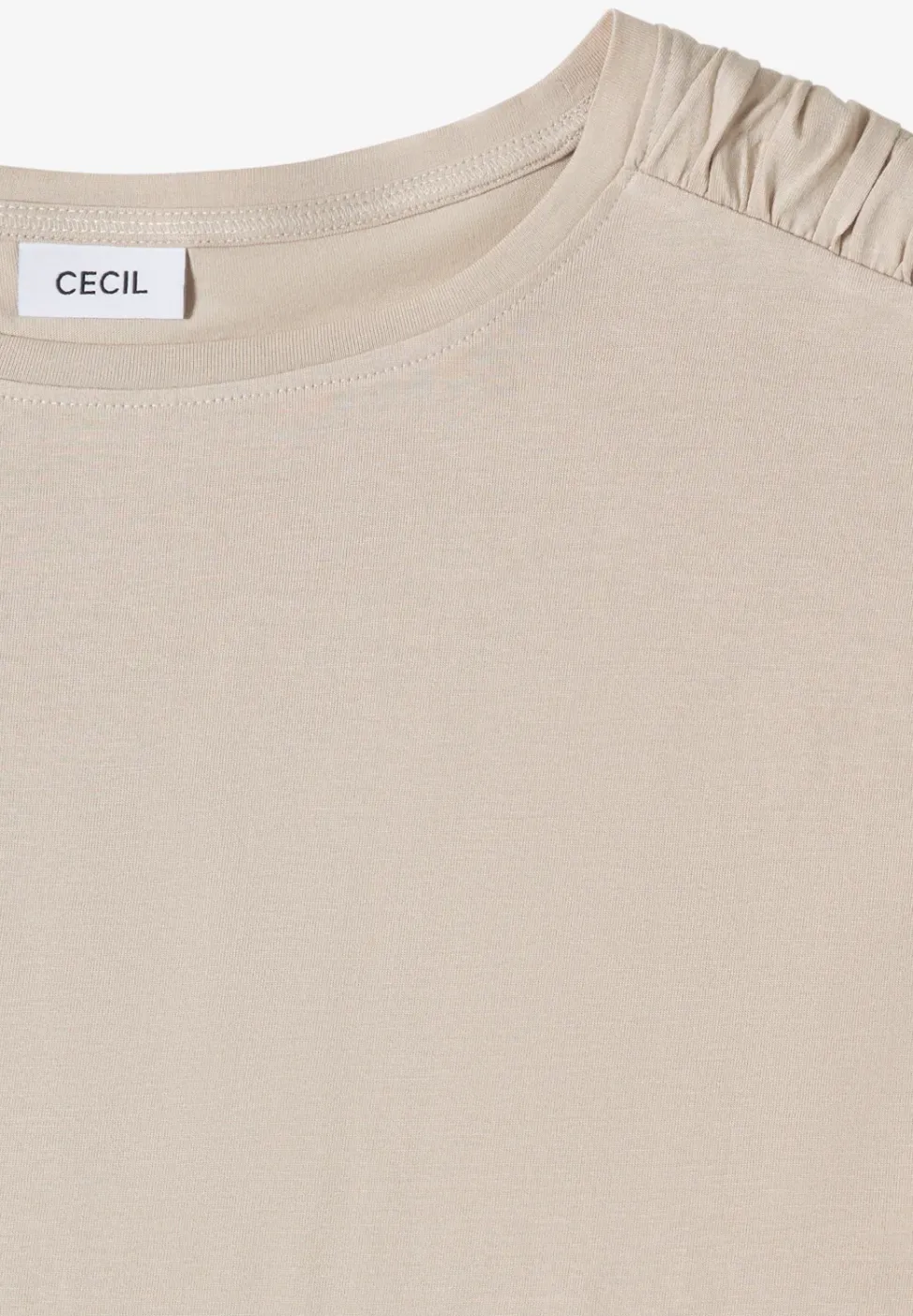 Shirt met korte mouwen en rimpels