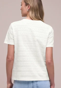 Shirt met korte mouwen en ronde hals in kant