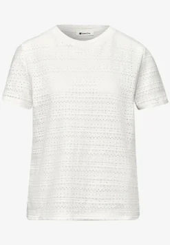Shirt met korte mouwen en ronde hals in kant
