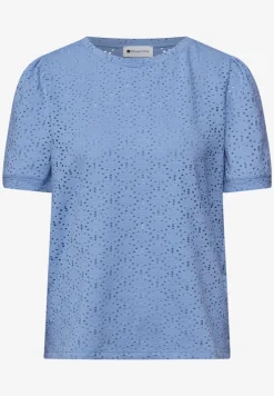 Shirt met korte mouwen en ronde hals in kant