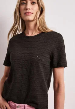 Shirt met korte mouwen en ronde hals in kant