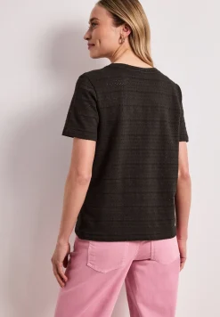 Shirt met korte mouwen en ronde hals in kant
