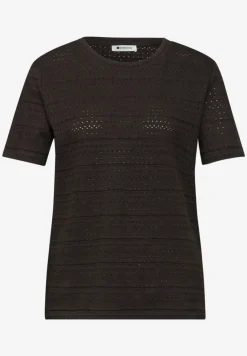 Shirt met korte mouwen en ronde hals in kant