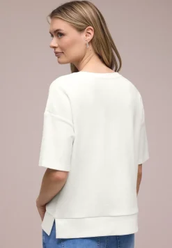 Shirt met korte mouwen en structuurmix