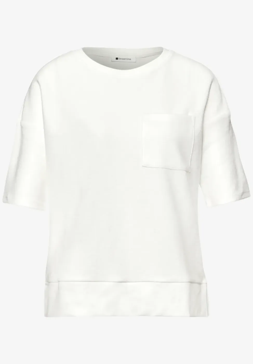 Shirt met korte mouwen en structuurmix
