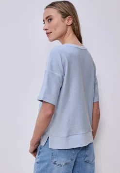 Shirt met korte mouwen en structuurmix