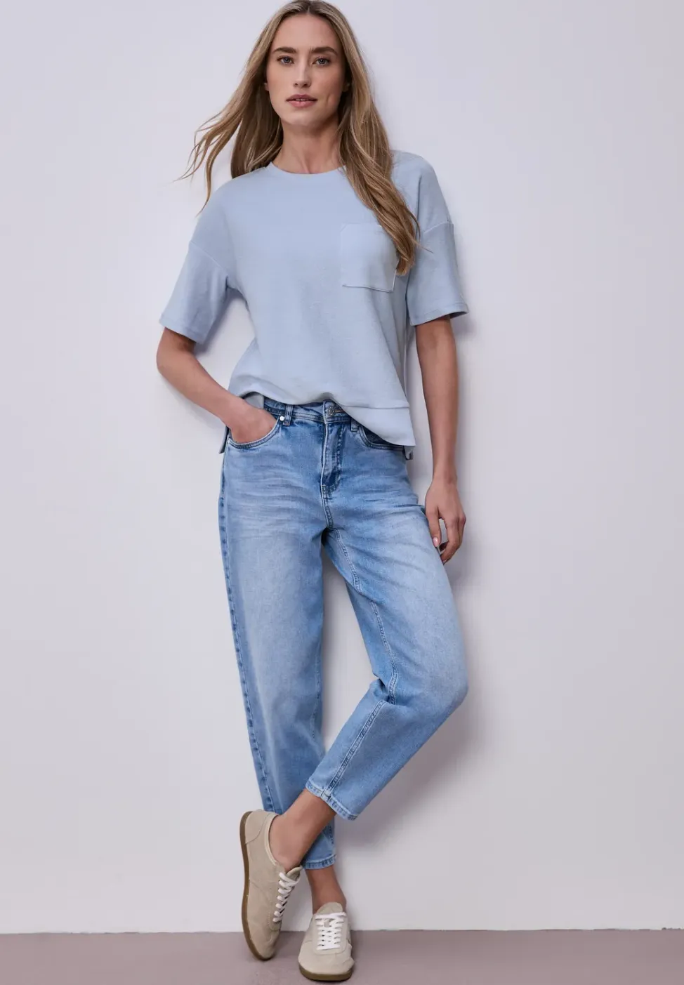 Shirt met korte mouwen en structuurmix