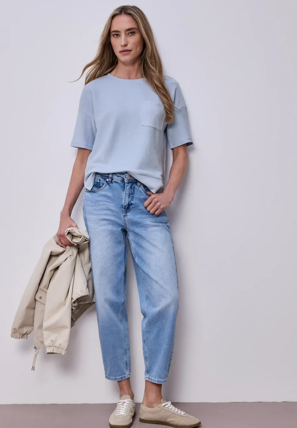 Shirt met korte mouwen en structuurmix