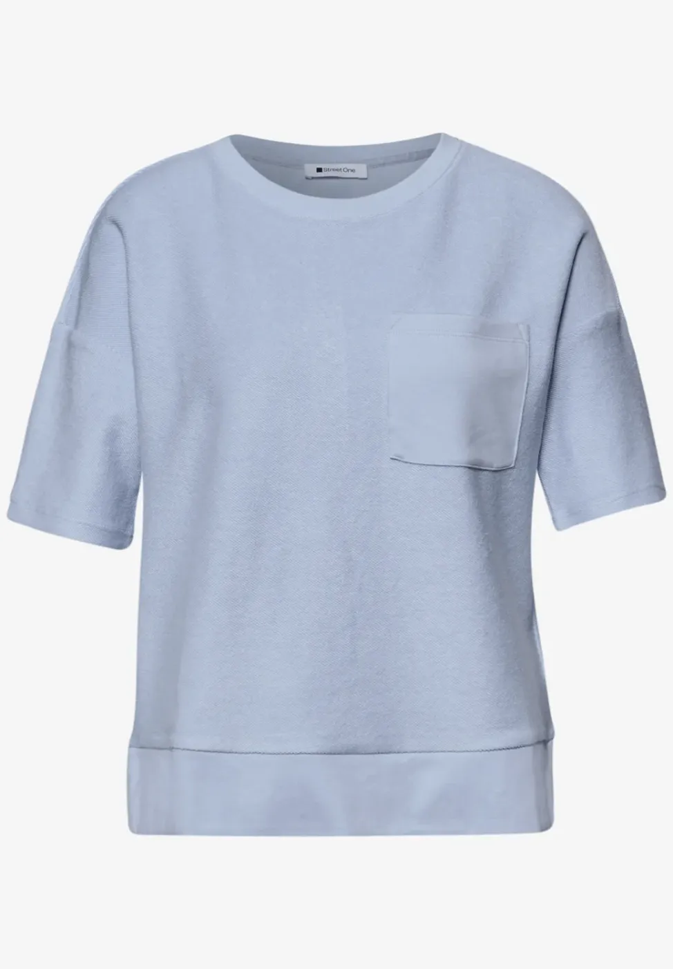Shirt met korte mouwen en structuurmix