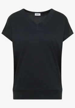 Shirt met korte mouwen en V-hals in effen kleur
