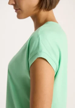 Shirt met korte mouwen en V-hals in effen kleur