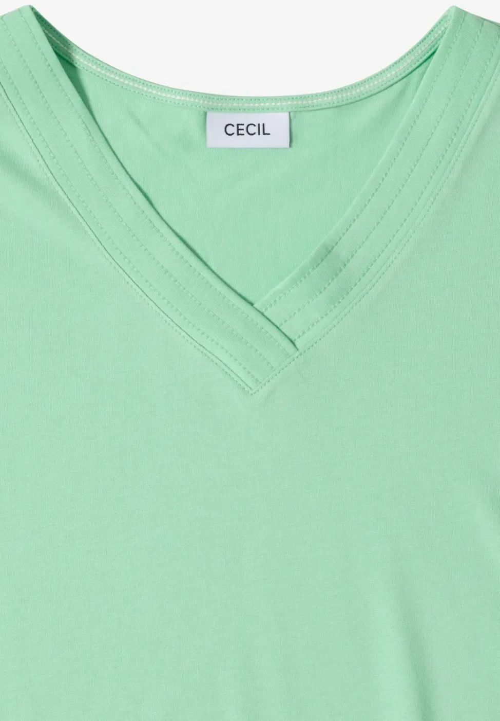 Shirt met korte mouwen en V-hals in effen kleur