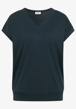 Shirt met korte mouwen en V-hals in effen kleur