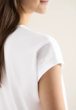 Shirt met korte mouwen en V-hals in effen kleur