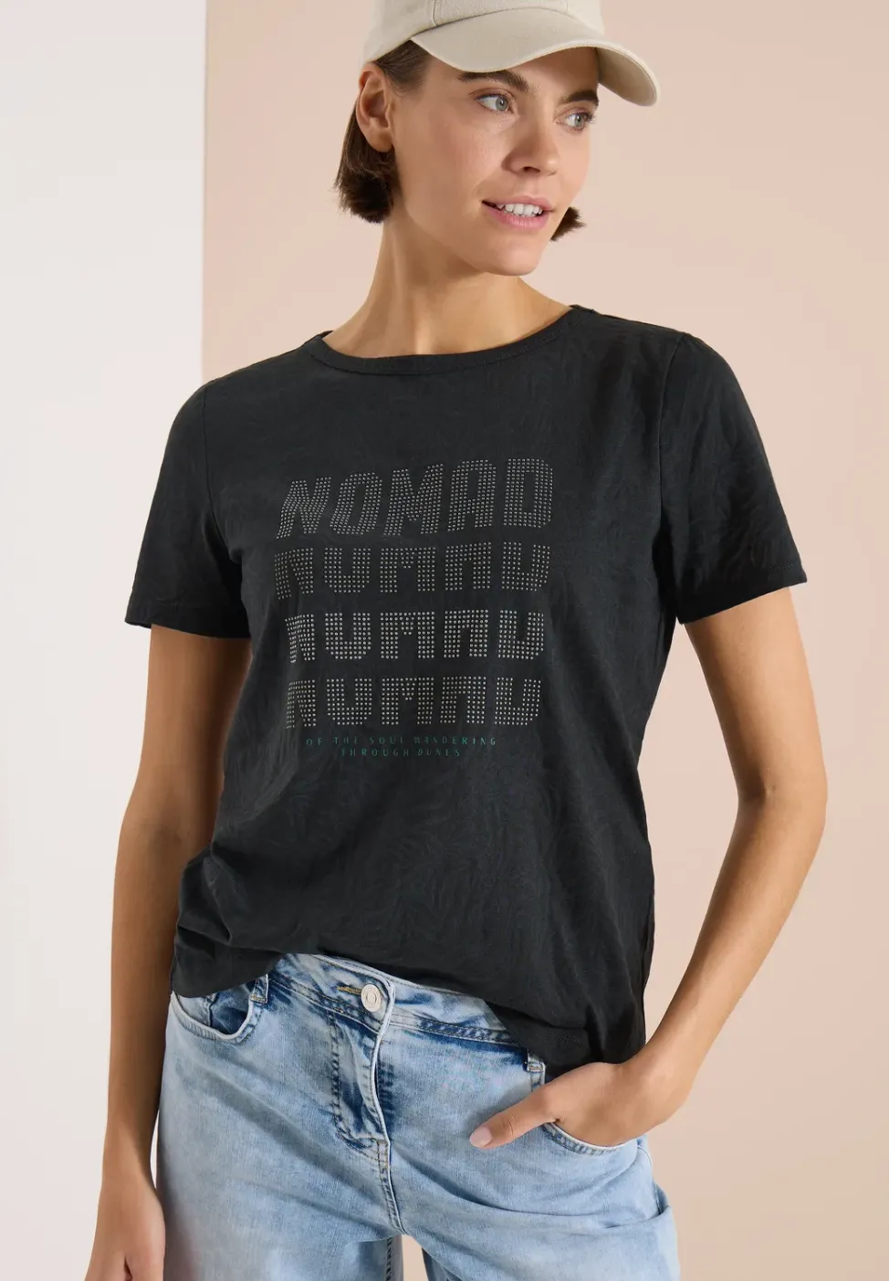 Shirt met korte mouwen in burnout-look