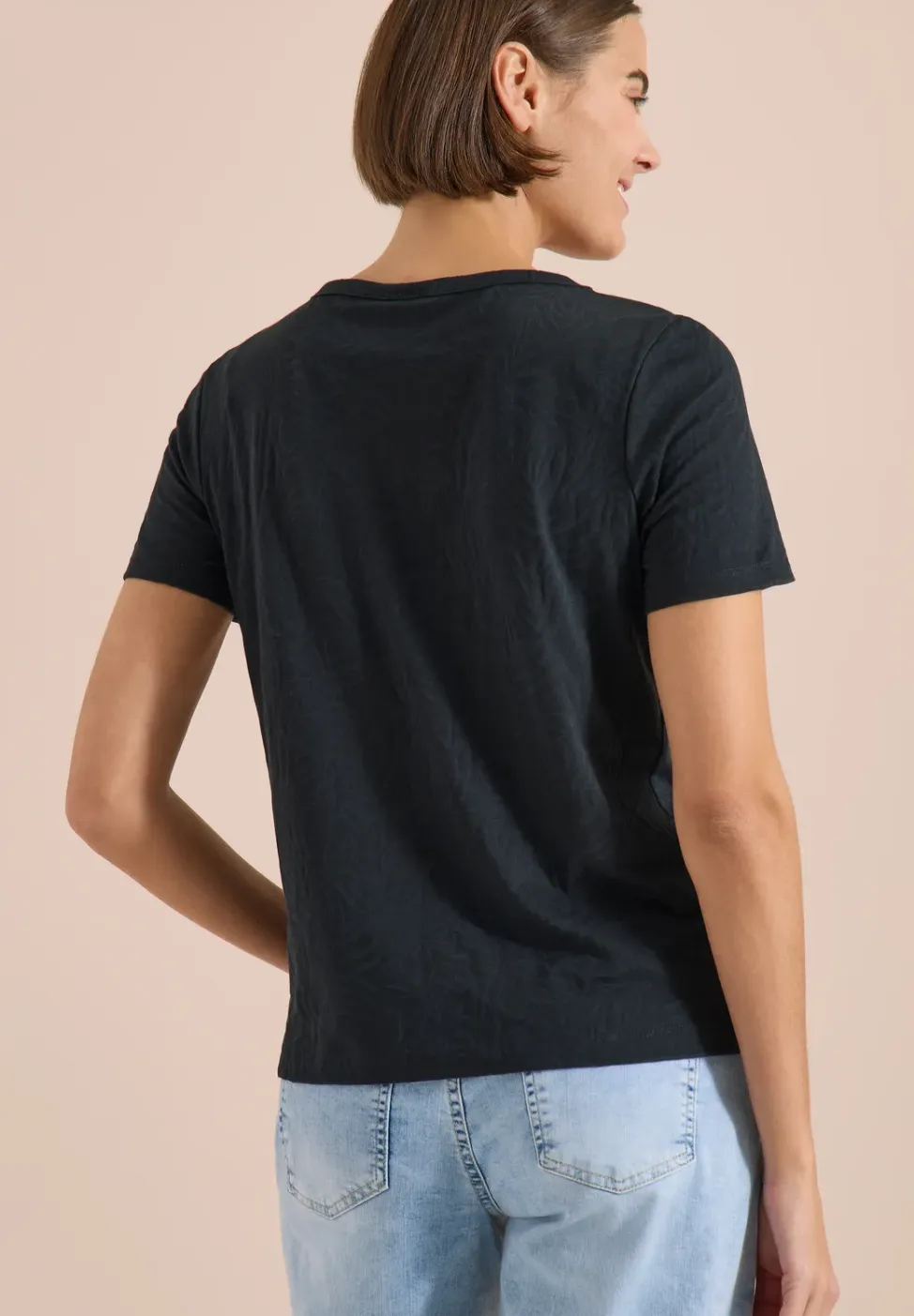 Shirt met korte mouwen in burnout-look