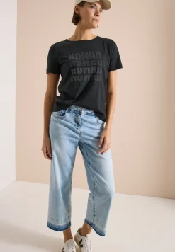 Shirt met korte mouwen in burnout-look