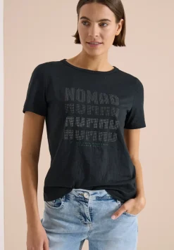 Shirt met korte mouwen in burnout-look