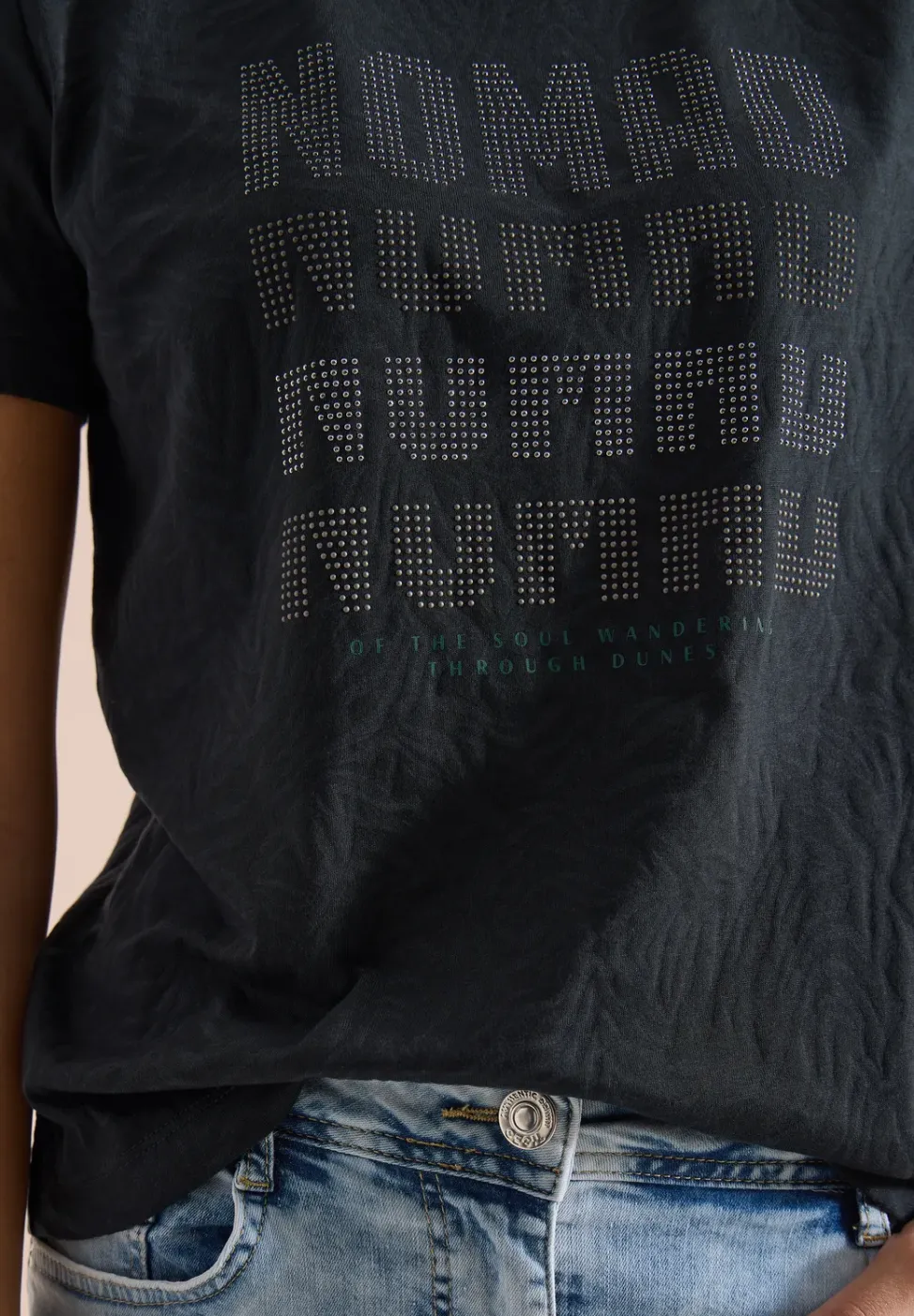 Shirt met korte mouwen in burnout-look