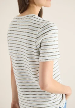 Shirt met korte mouwen, ronde hals en structuur