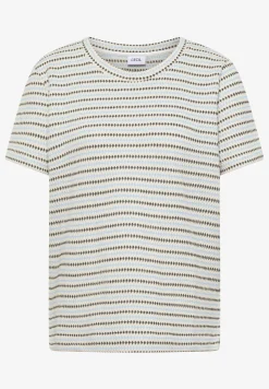 Shirt met korte mouwen, ronde hals en structuur