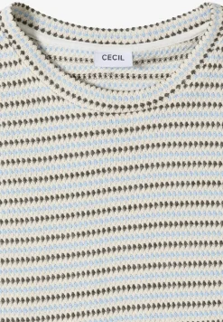 Shirt met korte mouwen, ronde hals en structuur