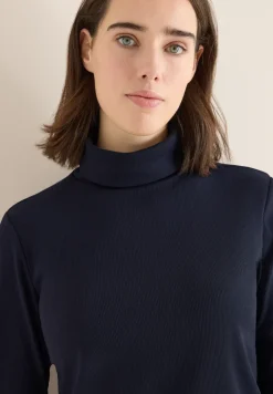 Shirt met lange mouwen en geribde textuur