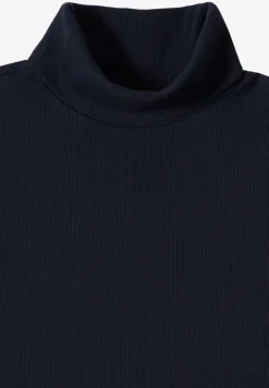 Shirt met lange mouwen en geribde textuur
