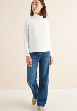 Shirt met lange mouwen en geribde textuur