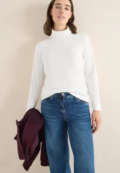 Shirt met lange mouwen en geribde textuur