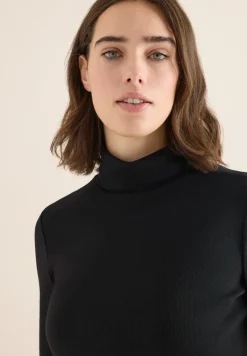 Shirt met lange mouwen en geribde textuur