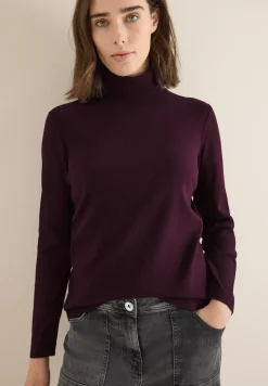 Shirt met lange mouwen en geribde textuur