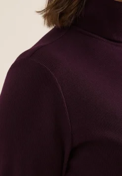 Shirt met lange mouwen en geribde textuur