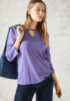 Shirt met lange mouwen en uitsnijding