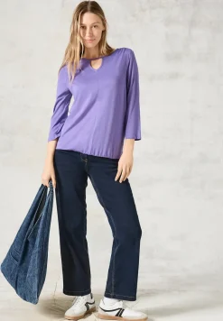 Shirt met lange mouwen en uitsnijding