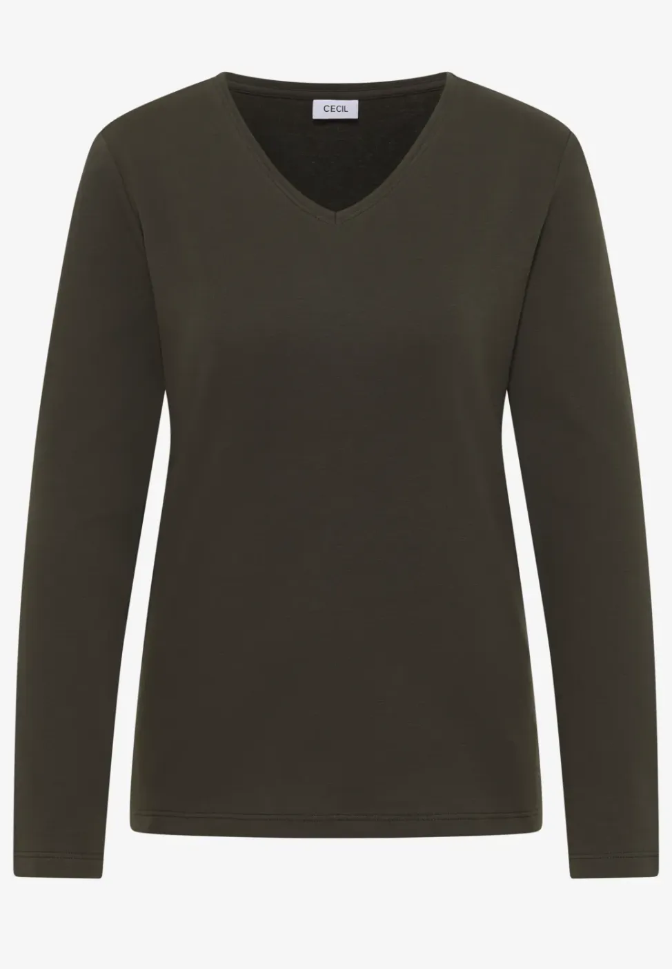 Shirt met lange mouwen en V-hals