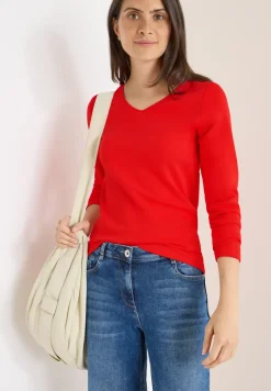 Shirt met lange mouwen en V-hals