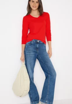 Shirt met lange mouwen en V-hals