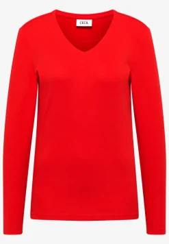 Shirt met lange mouwen en V-hals