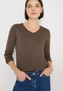 Shirt met lange mouwen en V-hals